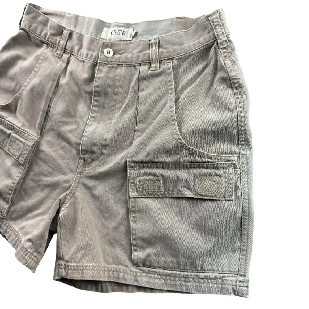 Vintage J.Crew Cargo Shorts Men's 32 Fits 30 Khaki Utility Made in Taiwan